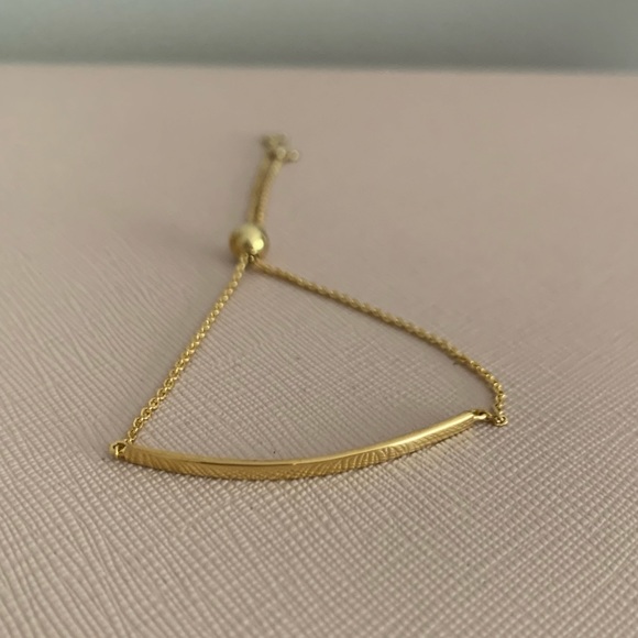 ADORNIA 14K Yellow Gold Bar Station Slide Bracelet - Picture 3 of 8